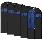 Univivi Garment Bag 43 Inch Set of 5 Clear Foldable 60x109 cm