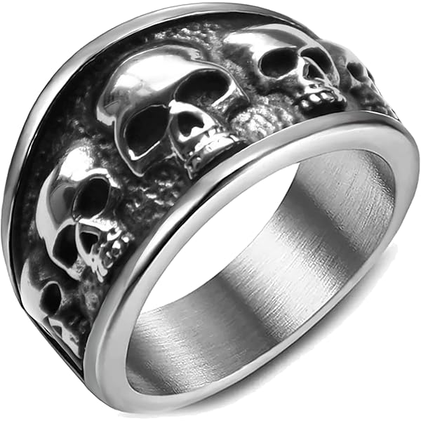 HIJONES - Anillo De Acero Inoxidable Para Hombre, Diseño De