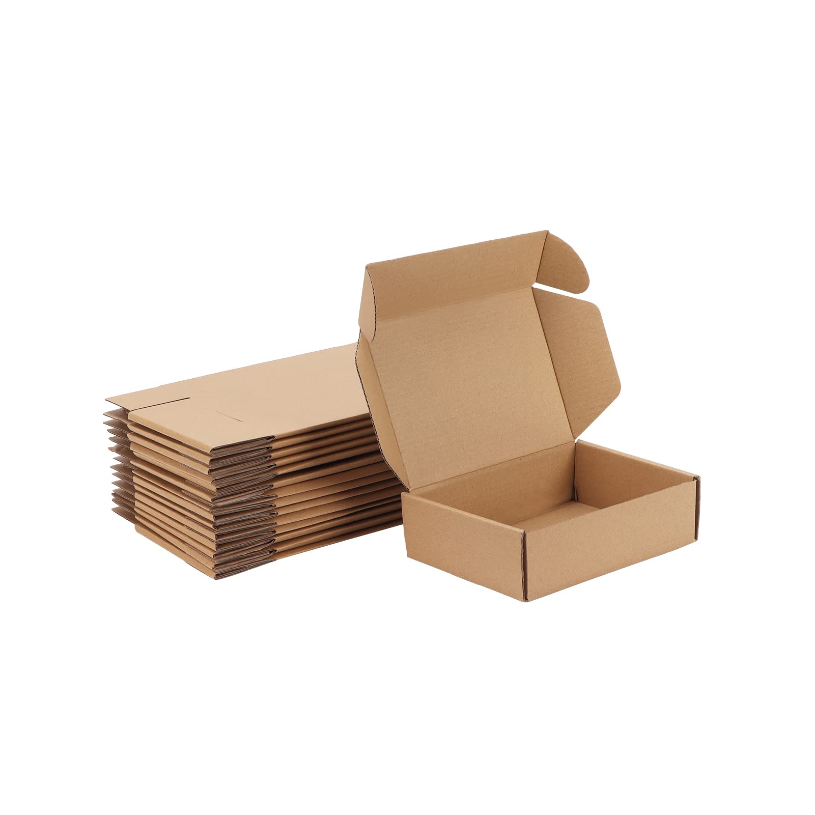 HORLIMER 20 Pack Small Cardboard Boxes, 7x5x2 inches Brown Corrugated Shipping Boxes, Packaging Boxes for Mailing, Business