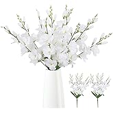 ICBOX 2 Bundles White Gladiolus Artificial Flowers 10 Heads 26.38" Silk Flowers Faux Gladiolus Flowers for Wedding Centerpieces, Home Table Party Decor(White)