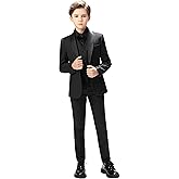 Yavakoor Boy Suits Tuxedo Slim Fit Suit for Boys Kids Toddler Dress Outfit with Coat, Pants, Vest Set No Tail