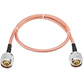 Eightwood N Male to N Male Jumper RG400 Low Loss Coax Cable 1.6 Feet | for 4G LTE Antenna, WiFi Yagi Antenna, Antenna Router, Ham Radio