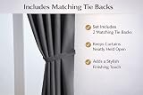 John Aird Blackout Curtains Pencil Pleat with Tie Backs Grey 2 Panels 90W x 54L view 3