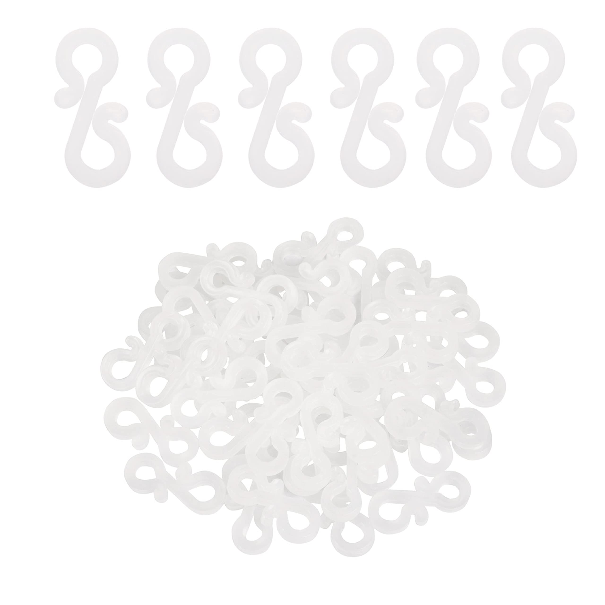 TRIXES Mini Plastic Gutter Hooks 100 Pack - for Outdoor or Hanging Christmas Lights - Cable Hanging Gutter Clips