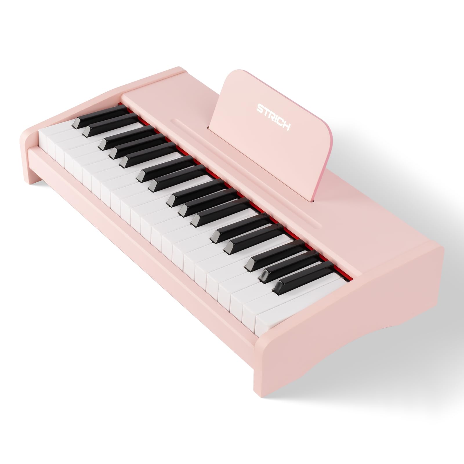 STRICH 37 Keys Kids Piano Keyboard, Mini Digital Piano for Kids, Volume Adjustable, Music Book, Wood Piano for 3+ Girls and Boys, Pink Color, SEK-37