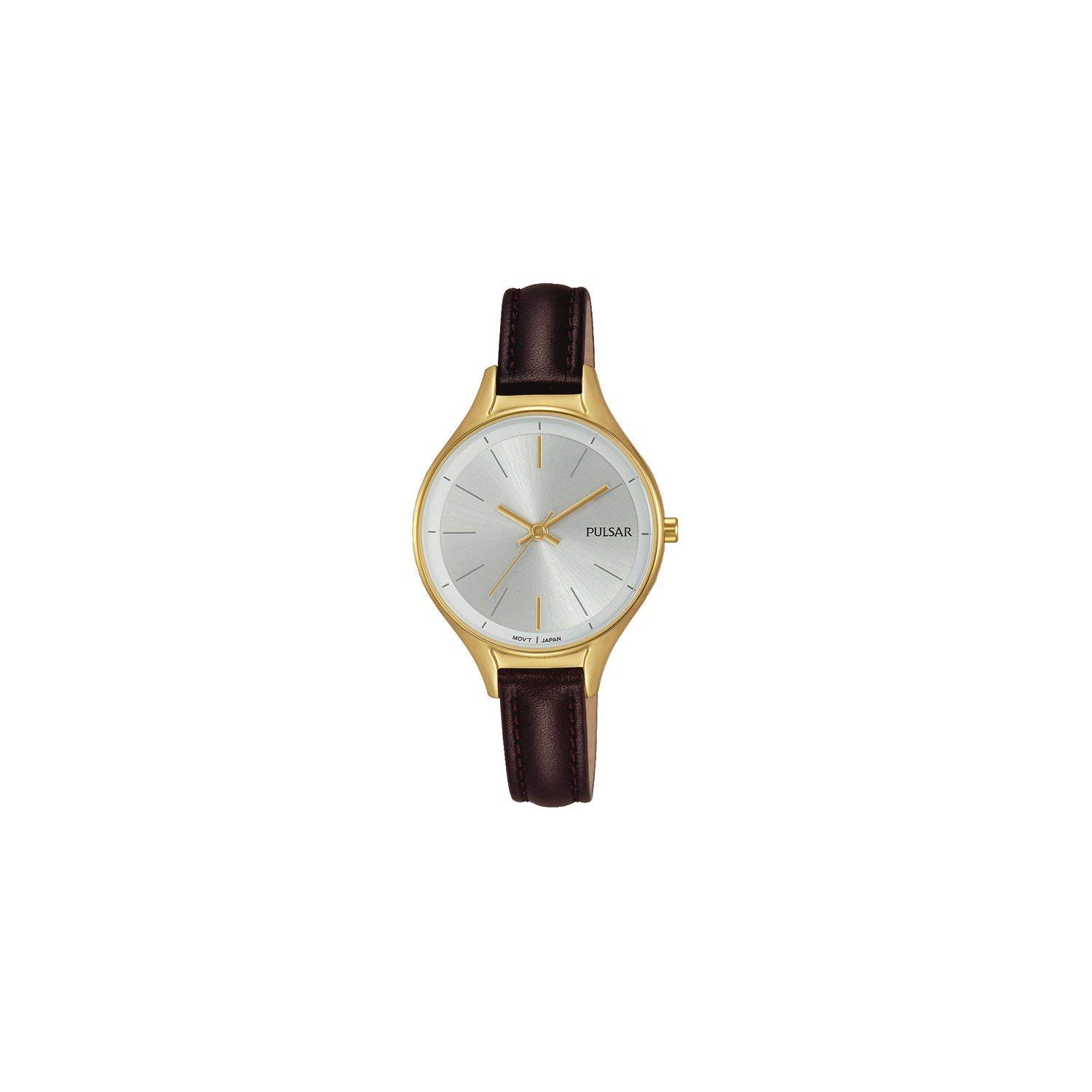 Pulsar Brown Gold Brown Leather Watch PH8280X1, Strap, Strap
