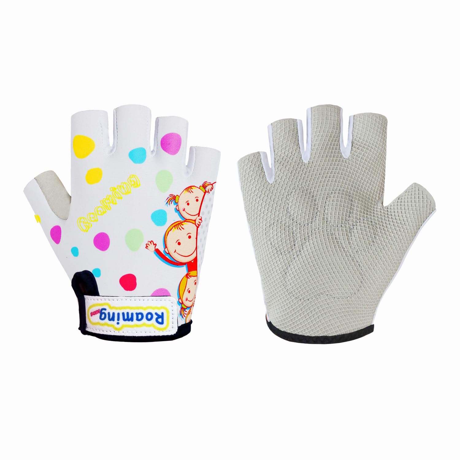 Boyiexin Kids Half Finger Climbing Gloves for Age 1-10 Boys Girls Gymnastics Monkey Bars, Good Grip Control Gloves for Scooter Balance Boards Biking Fishing Outdoor Sports