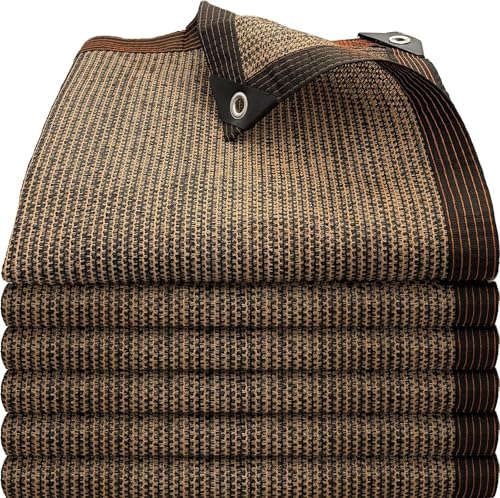 Sun Protection Netting, 80% UV Shade Fabric, Windproof Greenhouse Shade Cloth for Plant Cover/Greenhouse/Pet House/Garden/Pergola/Patio Lawn (Brown, 3 x 6 m)