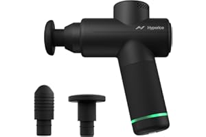 Hyperice Hypervolt Go 2 - Black - Featuring Quiet Glide Technology - Handheld Percussion Massage Gun - 3 Speeds, 2 Interchangeable Heads - Helps Relieve Sore Muscles and Stiffness - FSA-HSA Eligible