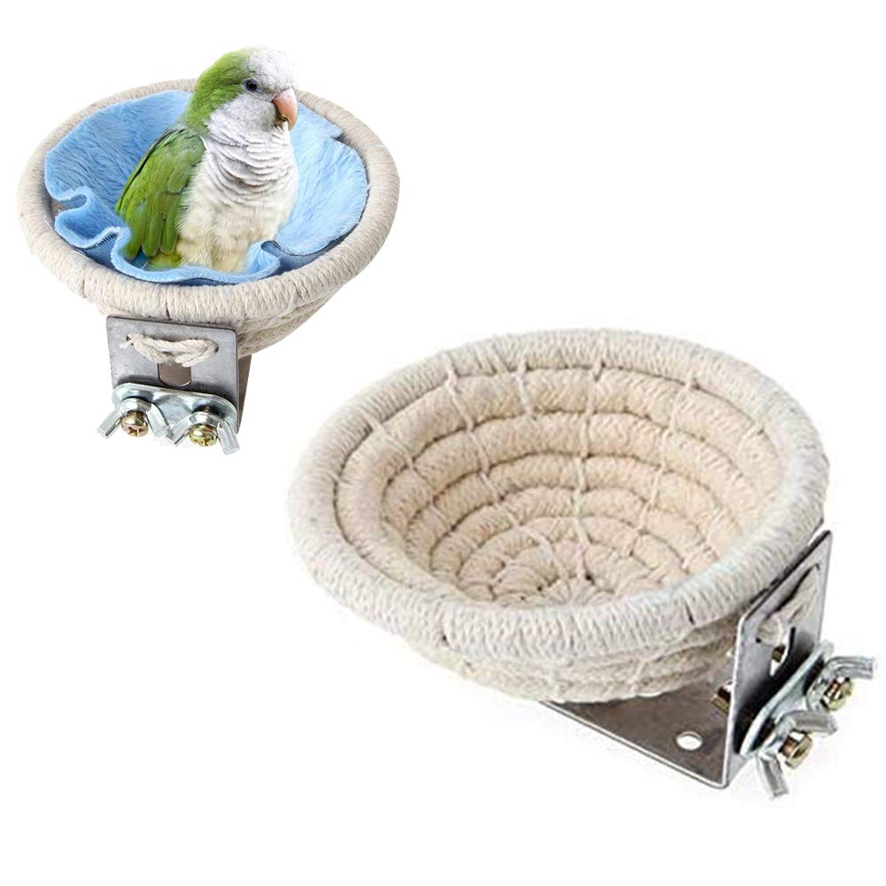 MEISO Cotton Rope Bird Breeding Nest Bed for Budgie Parakeet Cockatiel Parakeet Conure Canary Finch Lovebird and Small Parrot Cage Hatching Nesting Box