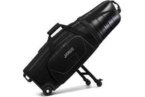 JANUS Golf Travel Bag Hard Case with Support Frame for Hands-Free 360 Spinner Wheels, Travel Bag for Airlines, ABS Hard Shell, Easy to Fold, Hand-Carry Option