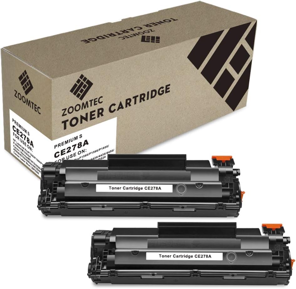 ZOOMTEC CE278A 78A Toner Cartridges Compatible for HP Laserjet Pro P1606, P1606DN, P1600, P1560, P1566, M1536DNF, M1536 MFP