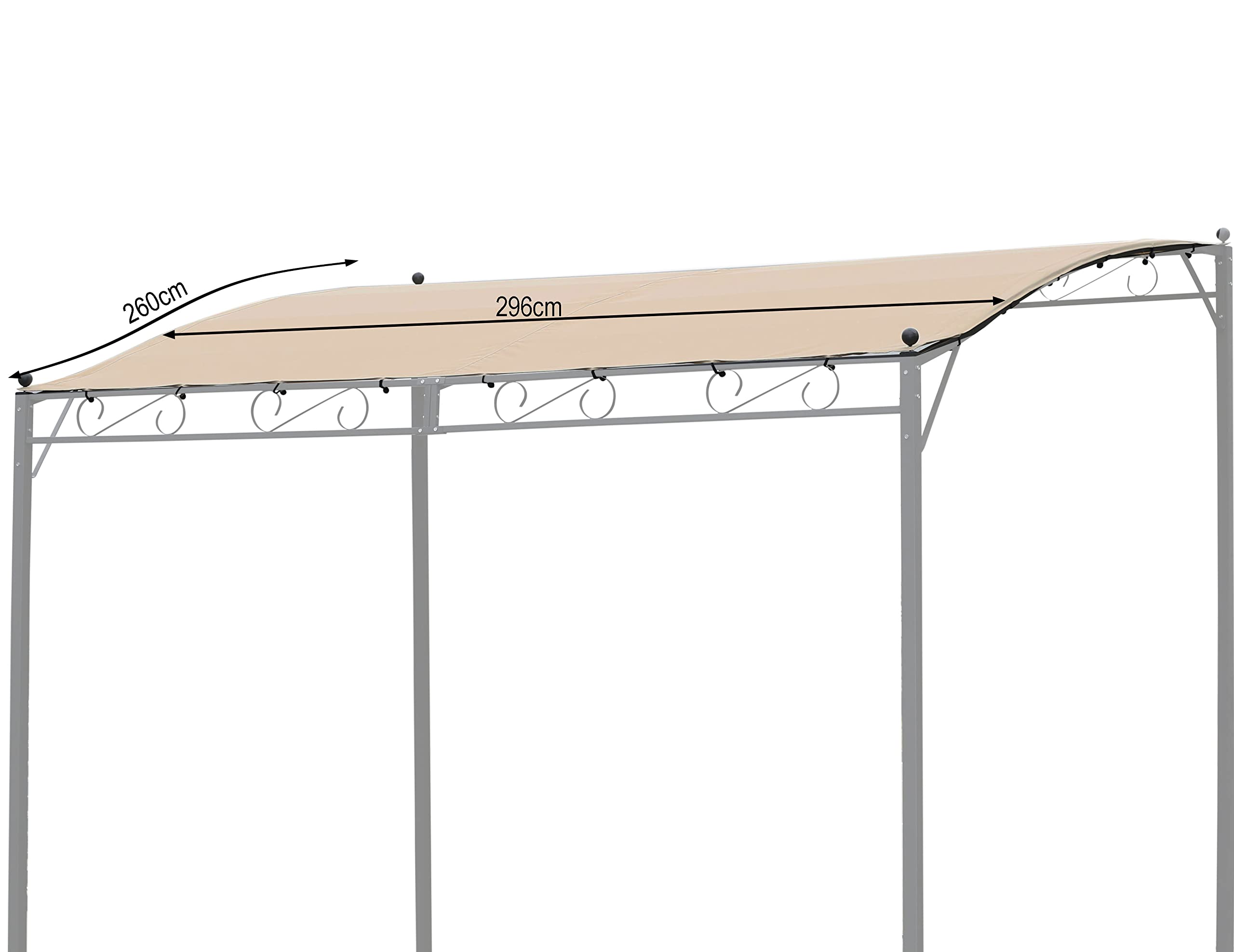 QUICK STAR Replacement Roof 250 x 300 cm Pergola Patio Canopy Sand