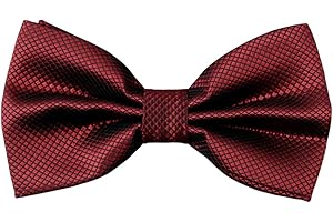 Alizeal Mens Solid Mini Squares Formal Banded Bow Ties