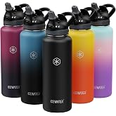 ICEWATER 40 oz Pop-Up Straw Leak-Proof Lock Lid Insulated Water Bottle | Convenient Push-Button Opening, One-Hand Operation,Soft Silicone Spout for Comfort,Triple-Wall Vacuum Stainless Steel Non-BPA