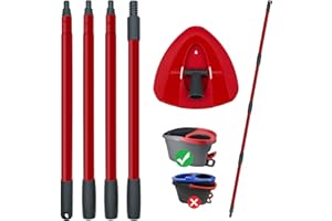 Mop Handle for Ocedar, Spin Mop Handle for O Cedar, 4-Section 30" to 58" Extendable Mop Handle Replacement for Ocedar, Mop St