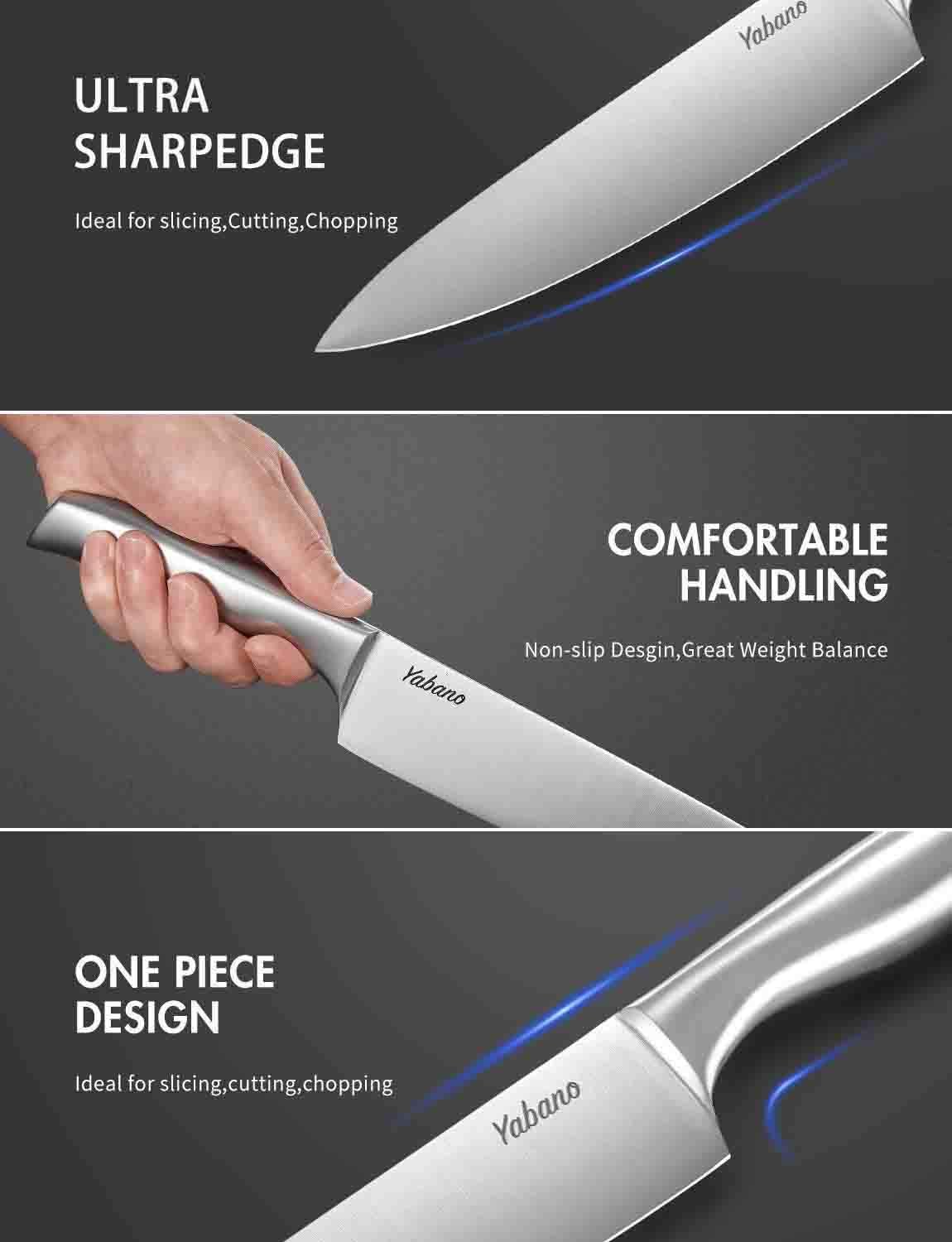 Knife Set, Yabano 16Piece Knife Block Set with Knives Germany