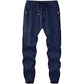 Boys Cargo Joggers Youth Quick Dry Athletic Pants Lightweight Hiking Jogger Pants with Zipper Pockets