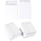 Set of 100 Library Cards and Book Pockets - Library Pockets, Library Card Holder, Book Cards for Public Library Record…