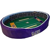 StadiumSpot Officially Licensed NCAA Premium Oval Dog Bed, LSU, Medium