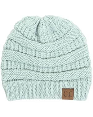 BYSUMMER C.C Warm Soft Cable Knit Skull Cap Slouchy Beanie Winter Hat