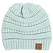 BYSUMMER C.C Warm Soft Cable Knit Slouch Beanie Hat (Mint)