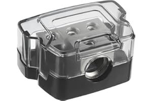 BOJACK 3 Way Power Distribution Connecting Block 1x0/2/4 Gauge Input 3x4/8 Gauge Output Power Distribution Block for Car Amplifier Audio Splitter