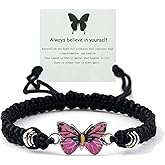 CJIAYUJEW Always believe in yourself Butterfly Bracelet, Cute Butterfly Charm Bracelets Matching Bracelet Friendship Couple Bracelets