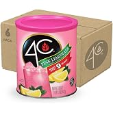4C Powdered Drink Mix Canister, Pink Lemonade 6 Pack, 9 Quarts, Family Sized Bin, Thirst Quenching Flavors
