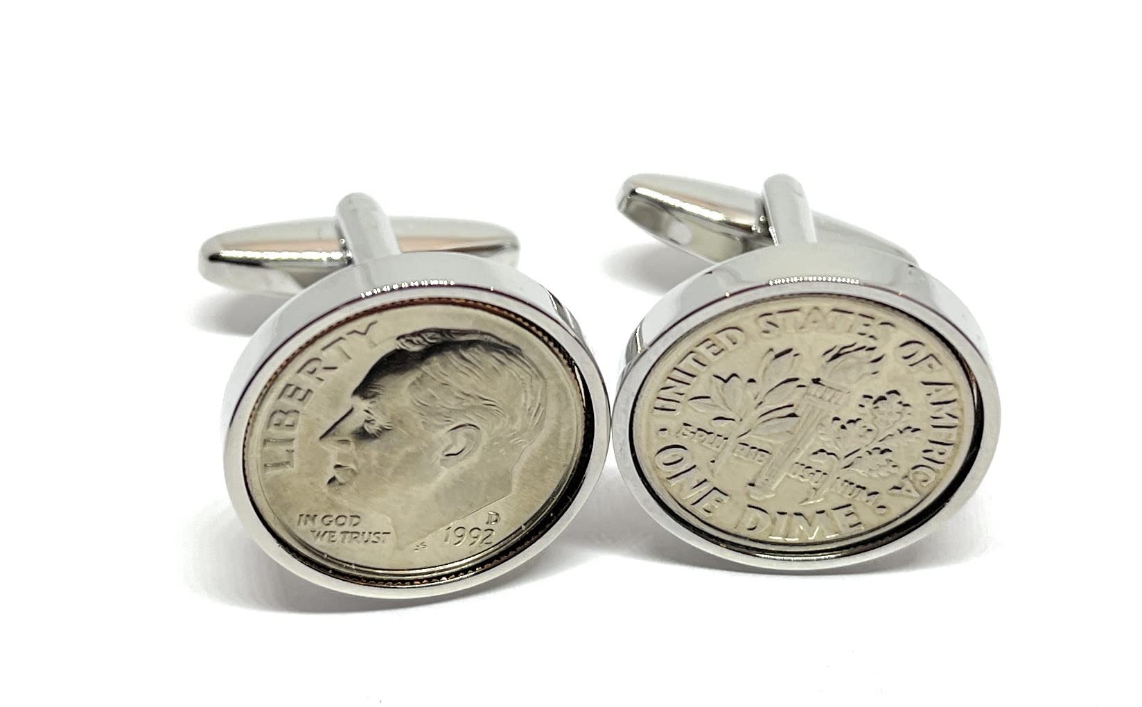 Premium 1992 American Dime for a 34th Birthday or Anniversary cufflinks