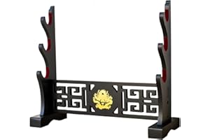 FOXSMZZ Sword Holder Velvet Padded Katana Stand Samurai Display Rack Support All Tanto Swords Weapon Display Stand (Dragon-3)
