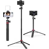 ULANZI MT-44 Tripé para Celular, 150cm com Clip 2 em 1 e Cabeça Esférica 360° Extensível para iPhone/Sony/Canon/DJI Osmo Acti