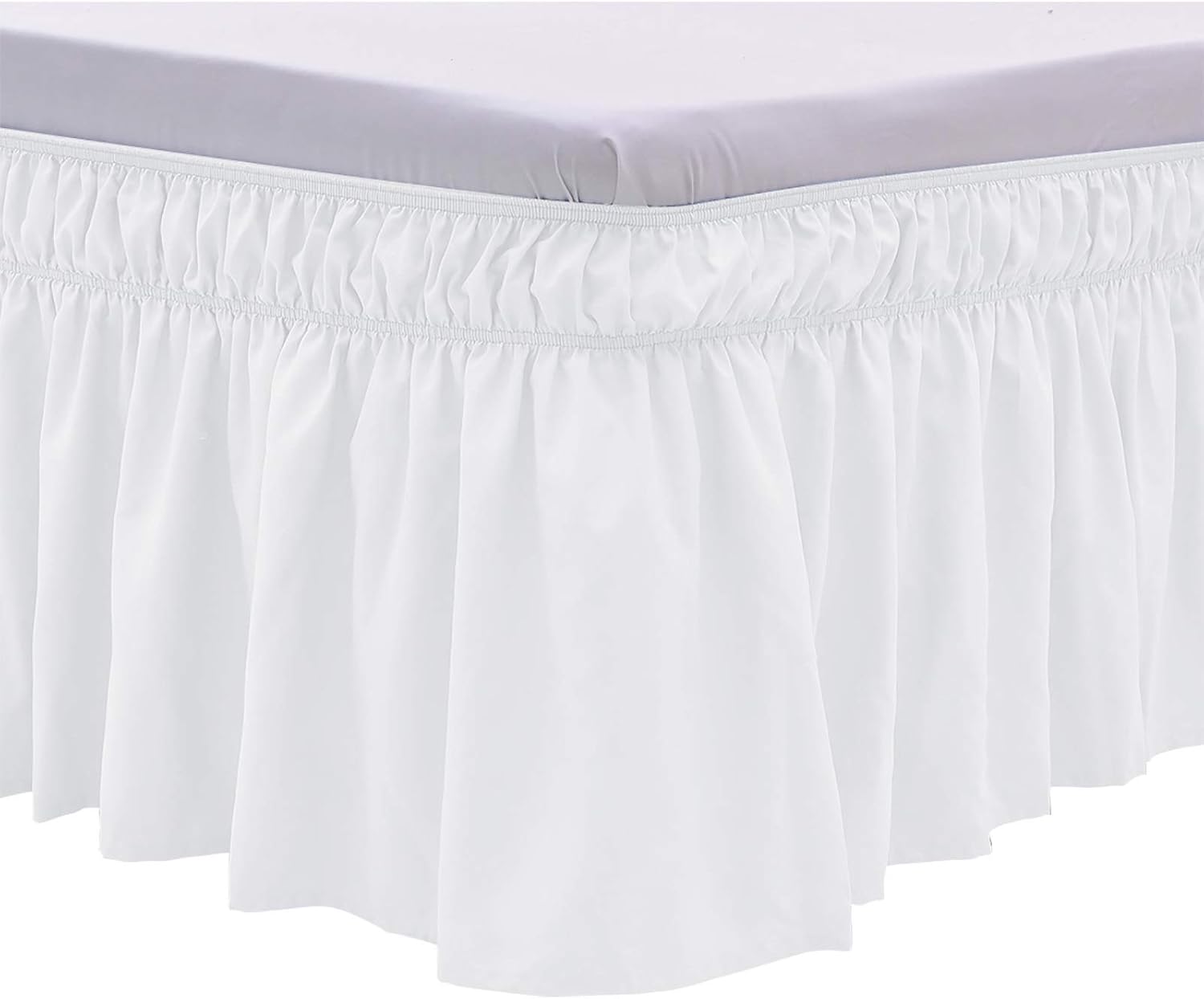 JSD King Size Elastic Ruffled Bed Skirt Wrap Around Dust