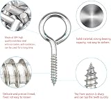 Lemiyoo 30x M4 Stainless Steel Eye Screws Hooks Heavy Duty Eyelet Bolts Wood view 3
