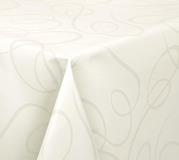 WACHSTUCH TISCHDECKE Abwaschbar Meterware - Glatt, Lines - Champagner/Beige - 200 x 140 cm - (Länge wählbar) *Beautex*