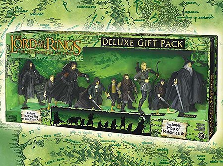 Lord of the Rings - Deluxe Gift Pack - With 9 Figures and One Ring to Rule Them All (Includes Frodo, Gandalf the Grey, Aragorn, Legolas, Gimli, Boromir, Samwise Gamgee, Merry & Pippin)