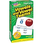 Trend Enterprises Vowels and Vowel Teams Skill Drill Flash Cards, 72 Ct | Sound-It-Out hints, photos &amp; sentence cues for test prep. Phonics learning for ages 6-8 and Grades 1-3 skill building