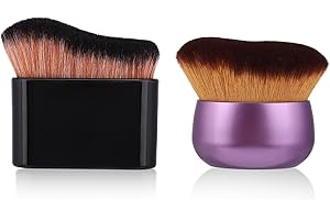 2pcs Self Tanning Brush, Self Tanner Brush Foundation Body Makeup Brushes Tan Brushes for Face (Black-Purple)