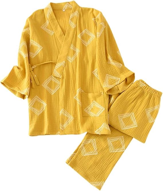 Amazon Pugrwei パジャマ メンズ 浴衣 旅館浴衣 ガーゼ寝巻き 無地 シンプル 肌触り 甚平 紳士用 前開き 浴衣 寝間着 和ざらし ルームウェア 男性 和風 浴衣 通販