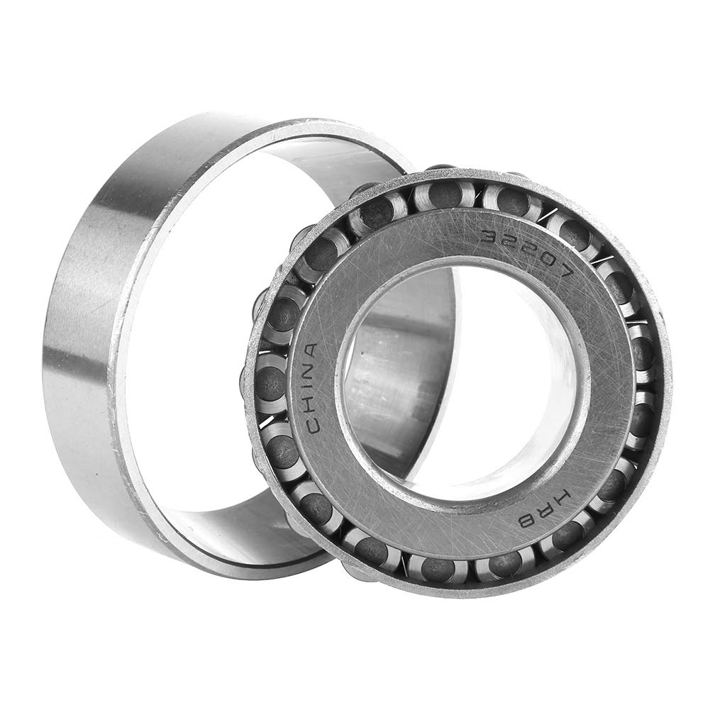 32207 Tapered Roller Bearing Cone and Cup Set, 35mm Bore 72mm OD Thickness 24.25mm, Steel Single Row High Speed Tapered Roller Bearing, Tapered Roller Bearings