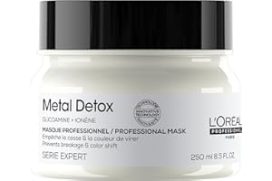 L'Oréal Professionnel Metal Detox Hair Mask for Color Treated, Dry, Damaged Hair, Anti-Metal, Serie Expert, Clarifying, Detox