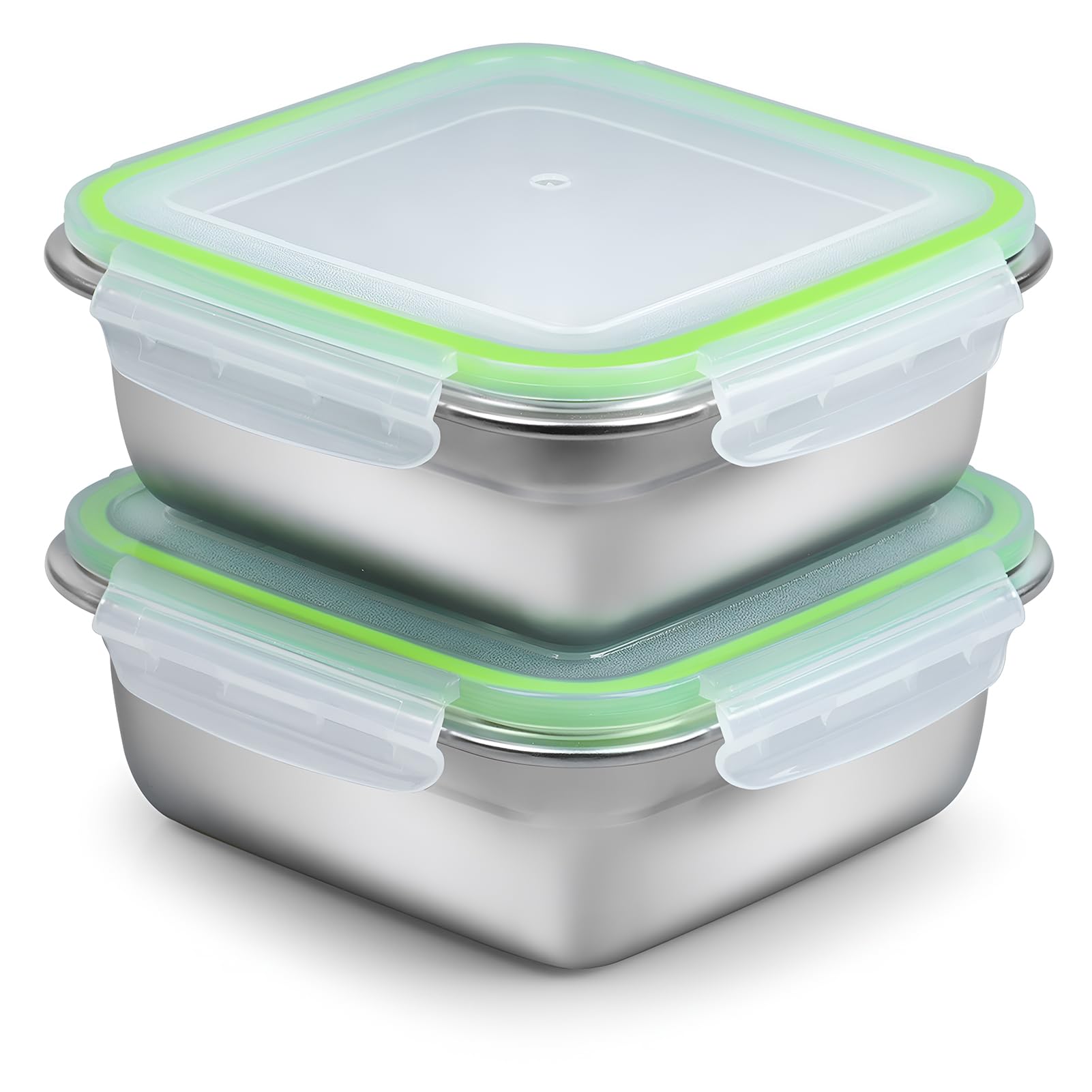 Photo 1 of ***(PARTS ONLY/ BROKEN)***2 Pack Sandwich Containers, 24oz Stainless Steel Sandwich Box with Airtight Lids, Reusable Metal Meal Prep Lunch Boxes, BPA-Free, Dishwasher Safe, Food Storage Containers for Families (Green)
