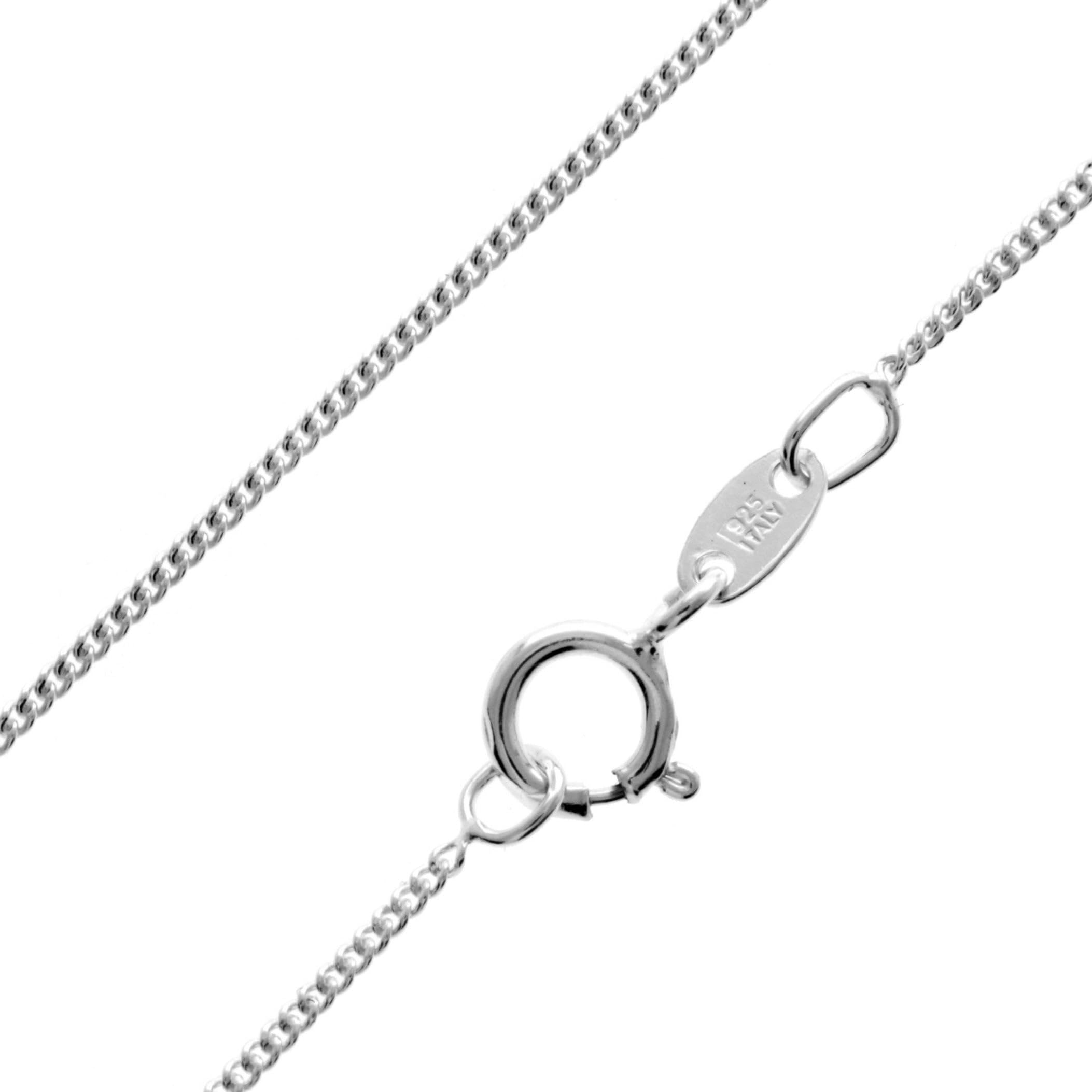 SilverAmber Jewellery UK - 925 Sterling Silver 24" Inch Delicate Italian Curbs - 0.52 mm Thin Chain Necklace - GCH00524