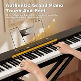 MUSTAR Digital Piano 88 Key Semi-Weighted Keyboard with Stand Case Pedal Black view 8