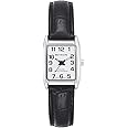 Miykon Vintage Watches for Women | Small Dainty Tank, Square Womens Watch with Genuine Leather Strap and Second Hand | Ion Polished, Luminous Hands, Scratch Resist, Japan Quartz, 100ft Water Resistant