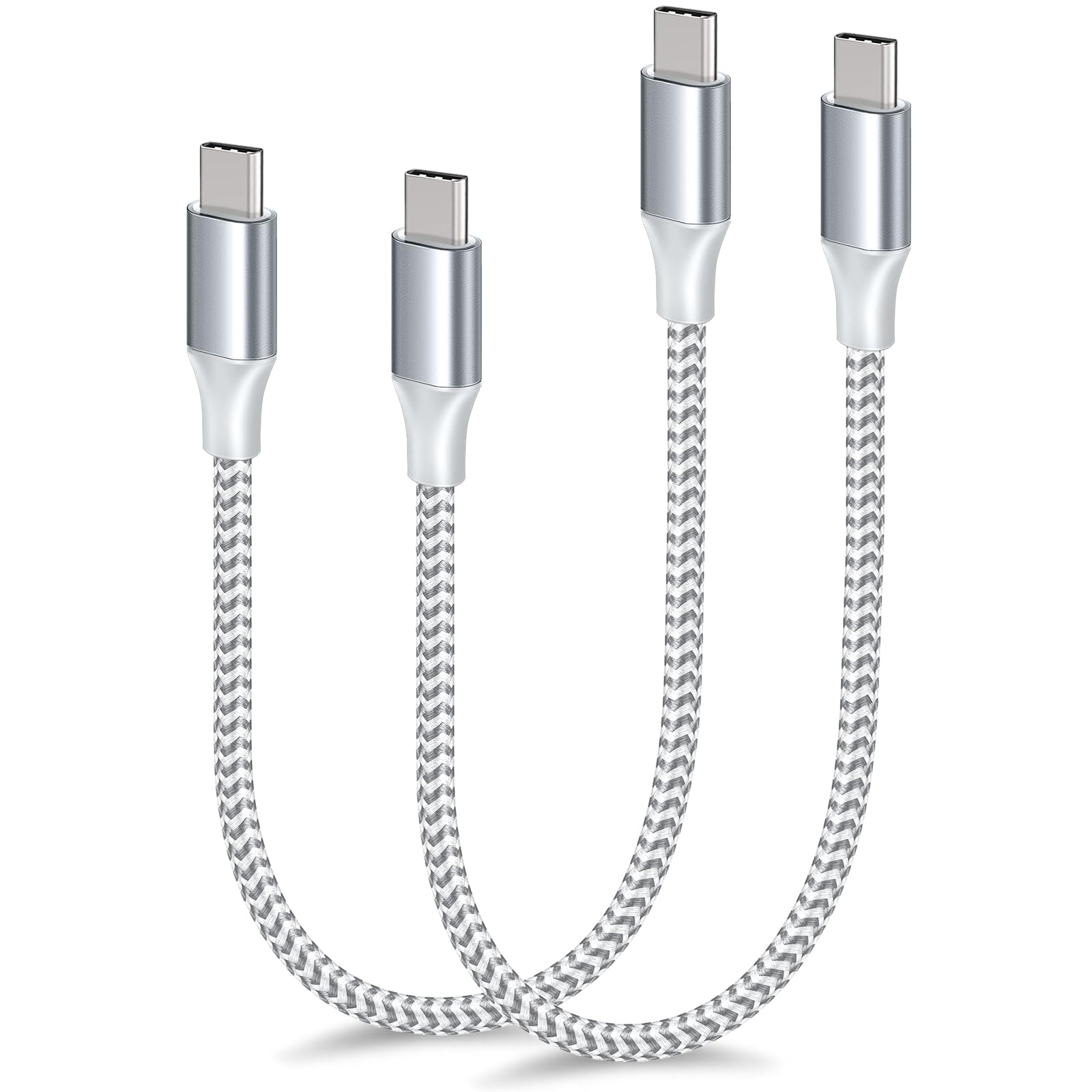 Photo 1 of 1.5ft C to C Cable, 2 Pack Short Type C High-Speed 60W USB C Cable Nylon Braided Charger Cord Compatible for iPhone 17 16 15 Pro/15 Pro Max Android Samsung Galaxy S24 S23 S22,MacBook Pro, iPad