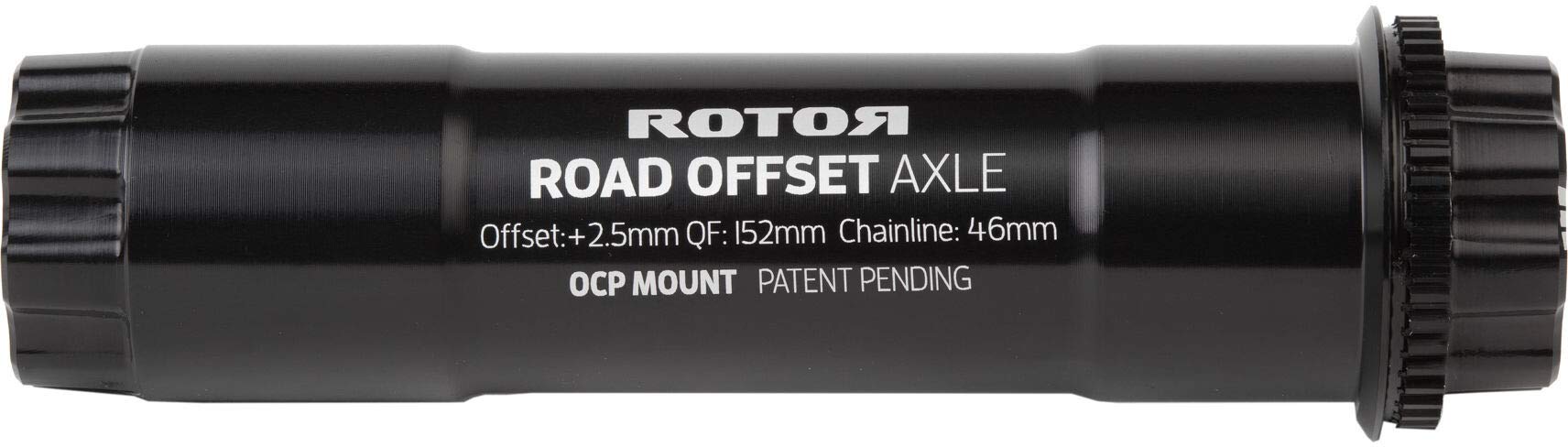 Rotor Unisex Adult Alhu + Vegast Axle Road Offset for 46 mm Chain Line Crank Arms, Black, 30 mm