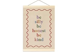FISAHAT Be Silly Be Honest Be Kind Flag Banner, Nursery Decor, Kids Room Decor, Motivational Nursery Canvas Wall Banners, Inspirational Wall Decoration for Toddler Classroom