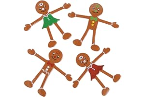 Fun Express Gingerbread Bendables Christmas Stocking Stuffers - 24 Pack Bulk Kids Toys for Party Favors, Classroom Prizes Flexible Vinyl Mini Toys for Treasure Box Rewards