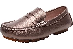 rismart Boys Girls Loafer Flats Slip-On Comfort School Casual Dress Shoes